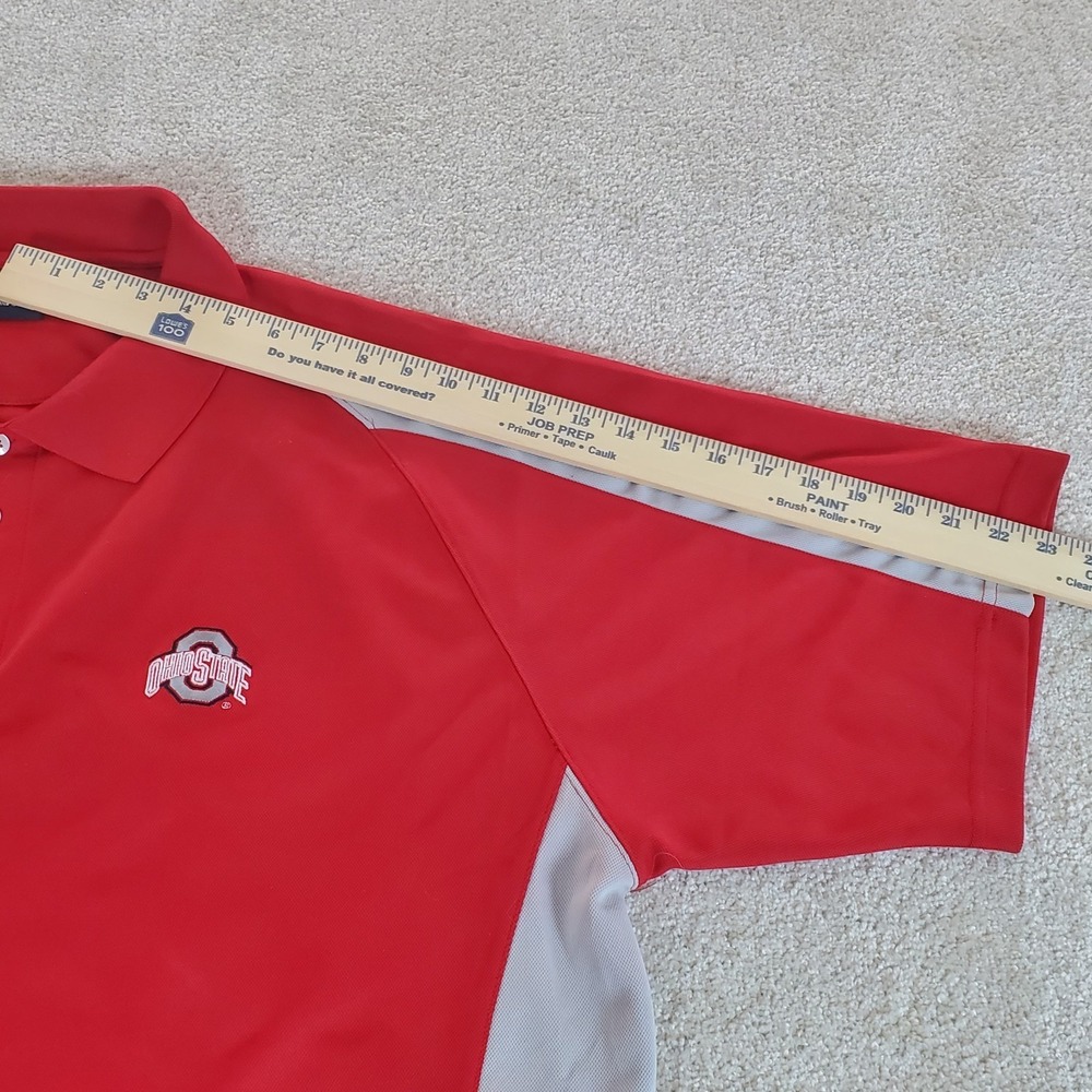 Starter Ohio State Men's Polo Shirt Size 2XL Red Gray Logo - Picture 9 of 16